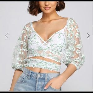Embroidered crop top